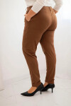 Dámské bavlněné kalhoty Plus Size s elastickým pasem camelové 9XL