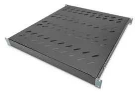 Digitus Police do racku 1U černá / Rack police 19” / Hloubka 500-780 mm / Nosnost 50 kg / Ocel (DN-97647)