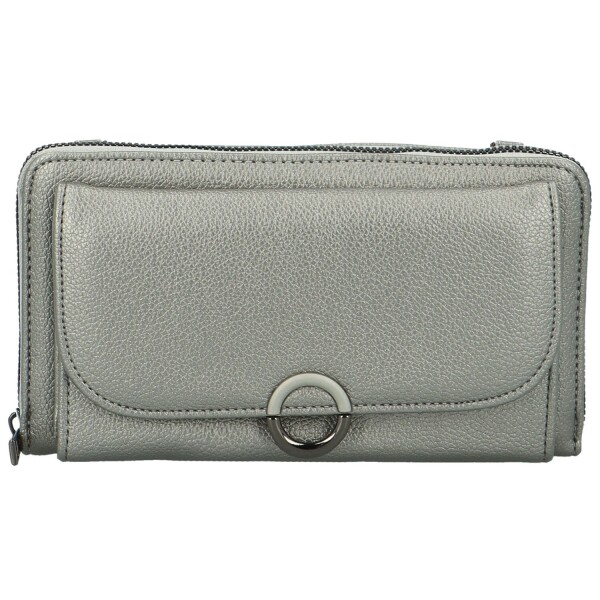 Trendy dámská koženková crossbody/peněženka Lukrecius, stříbrná