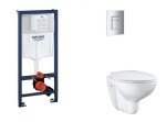 GROHE - Rapid SL Set předstěnové instalace, klozetu, sedátka SoftClose a tlačítka Skate Cosmopolitan, matný chrom SANI11BB2114