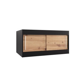 Nástavec na skříň Abi Barva korpusu: Černá, Rozměry: 100 cm, Dveře: Dub artisan