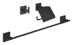GROHE - QuickFix Start Cube Set koupelnových doplňků 3 v 1, matná černá 411242430