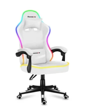 Huzaro Force 4.4 RGB bíá / Herní židle / nastavitelná / nosnost až 130 kg / látka síťovina (HZ-FORCE 4.4 RGB WHITE)