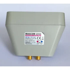 AB-COM LNB Mascom Monoblock M4-T03 Twin / LNB konvertor / DiSEqC přepínač / 2 družice 4,3° / šum. číslo 0,3 dB (LNB MNB MASCOM)