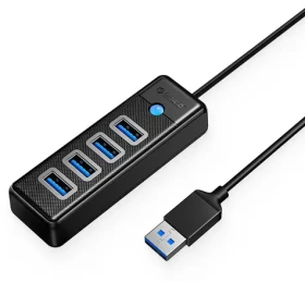 Orico PW4U-U3 černá / USB hub / 4x USB-A 3.0 / konektor USB-A