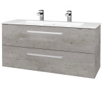 Dřevojas - Umyvadlová skříňka GIO SZZ2 120 - D01 Beton / Úchytka T01 / D01 Beton 407049A