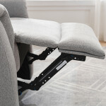 Relaxační křeslo, manuální ovládání, světle šedá látka