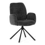 Jídelní židle, černá, hladká látka, DCH-D1330 BK2