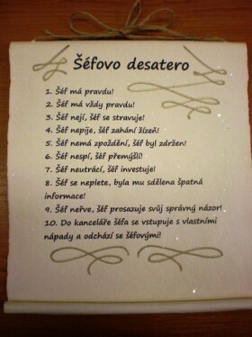 Bene Pergamen - desatero - šéfa