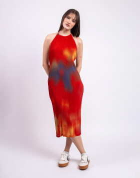 Thinking MU Flowers Pleated Miriam Dress MULTICOLOR L