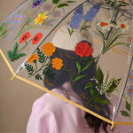 Rifle Paper Co. Deštník Garden Study Ø 130 cm, dřevo, plast