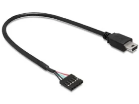 Delock kabel USB 2.0 pinový konektor samice - USB mini samec / 30 cm (83170)