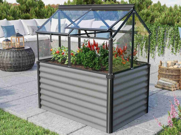 Vyvýšený záhon s pařeništěm (LG3739) Vitavia Gaia Jumbo, sklo 3 mm (černý)