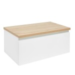 Koupelnová skříňka s krycí deskou SAT B-WAY 79x30x45 cm bílá lesk BWAY80WDOAK BWAY80WDOAK