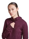 ICEBREAKER Wmns Merino 300 RealFleece Desc LS Zip Hood, Dark Berry (vzorek) velikost: S