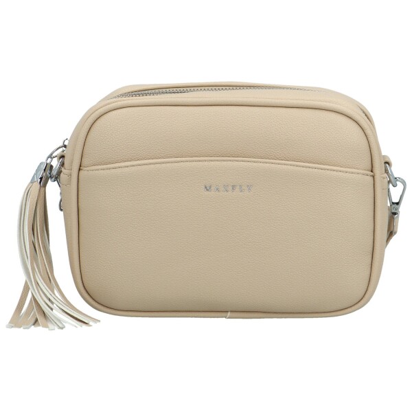 Stylová dámská koženková crossbody MaxFly Rozana, béžová