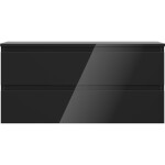 MEXEN/S - Orio koupelnová skříňka pod umyvadlo 100 cm s deskou, 2 zásuvky, černá lesk 91A10-10047-2-BFFC70