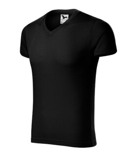 Slim Fit V-neck tričko pánské černá M