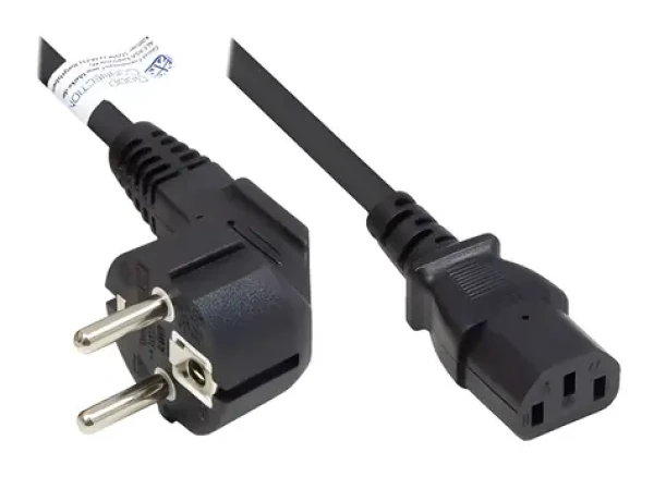 Good Connections P0130-S050 černá / Napájecí kabel / Schuko úhlový - IEC C13 / 5 m (P0130-S050)