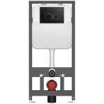 CERANO - Kompletní WC set Basic/Felci - bílá lesklá - WC tlačítko Dualo/Černá - závěsné - předstěnová instalace - 53x37 CER-8050BD86068