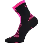 VOXX Ponožky slabé z merino WORALF s ionty stříbra ČERNÉ s neon růžovou (3 páry) 35-38 124777