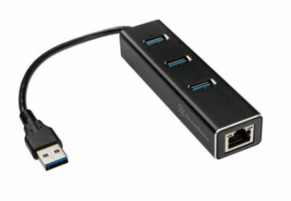 SilverStone EP04 3-port USB Gigabit Ethernet hub černá / 3x USB 3.0 / 1GLAN (SST-EP04)