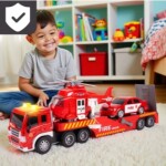 MalPlay Hasičský transportér s helikoptérou a autem