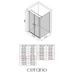 CERANO - Sprchový kout Antelo L - L/P - 6 mm - černá matná, transparentní sklo - 100x70 - otočný CER-666232