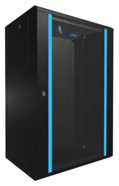 Extralink 18U 600x450 černá / Nástěnný rozvaděč / 19" / skleněné dveře / nosnost 300 kg (EX.14367)