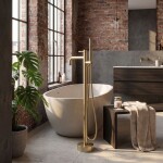 REA - Volně stojící baterie Lungo Diamond Brush Gold REA-B2246