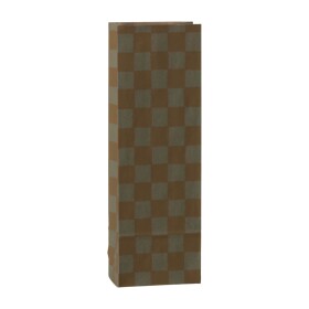Maileg Papírový sáček Checker Mint / Ocher 24 cm – set 5 ks, zelená barva, papír
