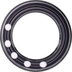 Chrastítko kroužek plast 8cm černobílé v sáčku 0+