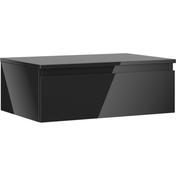 MEXEN/S - Orio koupelnová skříňka pod umyvadlo 70 cm s deskou, 1 šuplík, černá lesk 91A10-07023-1-BFC70