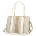 Luxusní dámská koženková kabelka do ruky Monica, světle béžová