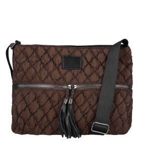 Dámská prošívaná crossbody kabelka s třásněmi Yana, tmavě hnědá