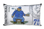 Švejk s půllitrem - poštovní známka/ Polštář 43x25cm - Josef Lada