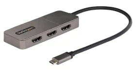 StarTech USB-C MST Hub šedá / 3portový hub / 3× HDMI / 4K 60Hz / pouze Windows (MST14CD123HD)