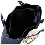 Stylová dámská koženková kabelka na rameno Finlay, tmavě modrá