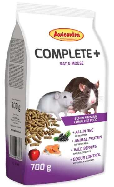 Avicentra COMPLETE+ potkan myš 700g / Granule pro potkany a myši / Kompletní krmivo (725-793)