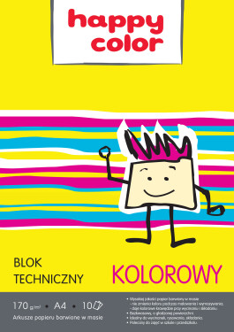 Happy Color Barevné papíry Blok Happy Color technický A4 170 g 10