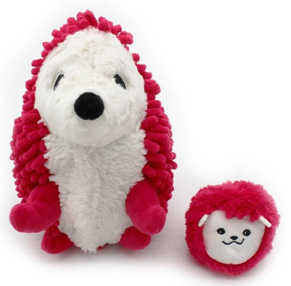 Ptipotos Plyšový ježek Piktou červený - máma s miminkem