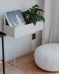 Ferm Living Stojan na květiny Plant Box Light Grey, šedá barva, kov