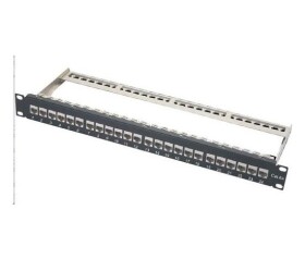 XtendLan Patch panel, 19'', 24 portů, vyjmutelné keystone, Cat6a, stíněný EDF_10101116