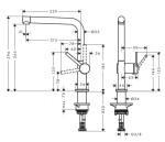 HANSGROHE - M54 Dřezová baterie Talis, kartáčovaný černý chrom 72840340