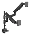 Icy Box IB-MS702-T černá / Stolní držák pro 2 monitory / až 57" / VESA 75x75-100x100 / nosnost 27 kg na rameno (IB-MS702-T)