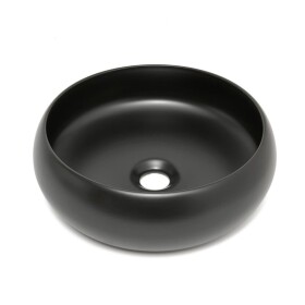 Umyvadlo na desku SAT Feel 36x36 cm černé matné bez přepadu SATUMFEEL3636BKM SATUMFEEL3636BKM