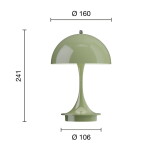 Louis Poulsen Přenosná lampa Panthella 160 V3 Opaque Moss Green, zelená barva, plast