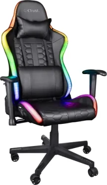 Trust GXT 716 Rizza RGB LED černá / Herní židle / RGB LED / otočná kolečka / kovová konstrukce / 2 roky záruka (25376)