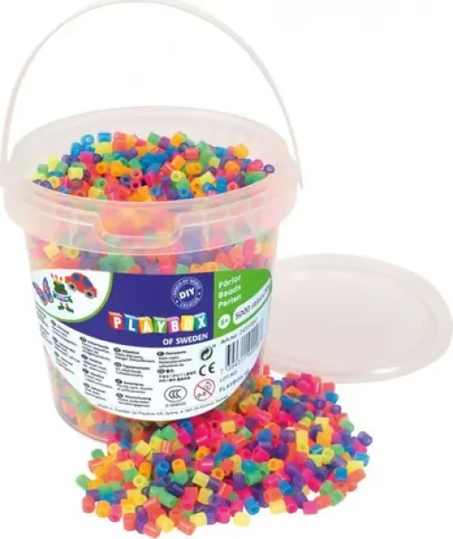 PLAYBOX Zažehlovací korálky neonové v kbelíku