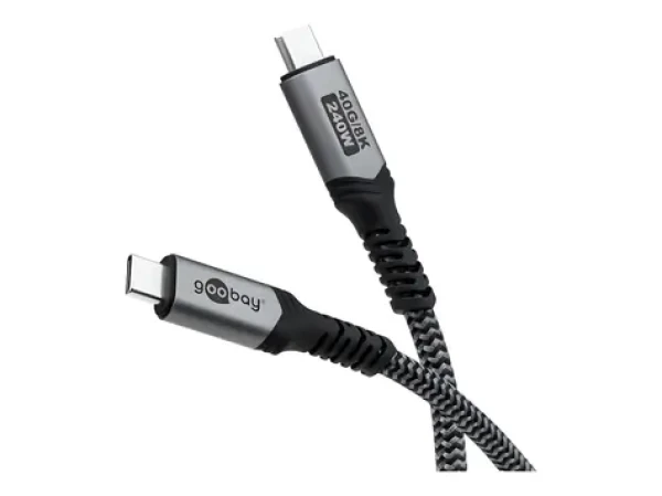Goobay USB4 1 m černá, šedá / Kabel / USB-C - USB-C / 240 W / 40 Gbit/s / PD (74211)